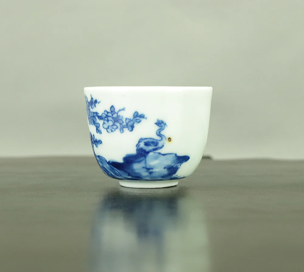 玩玉 Chinese Blue and White Small Cup Ming Dynasty Porcelain with underglaze cobalt-blue VA489 - Image 9
