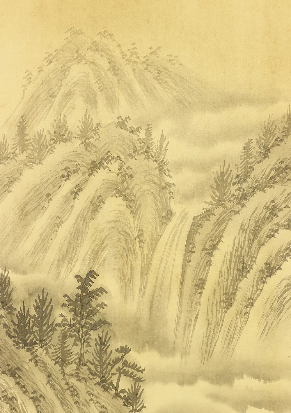 静湖 Chinese Kakejiku Kakemono wall Hanging scroll / Waterfall Clouded Mountains Landscape Sansui A720 - Image 8
