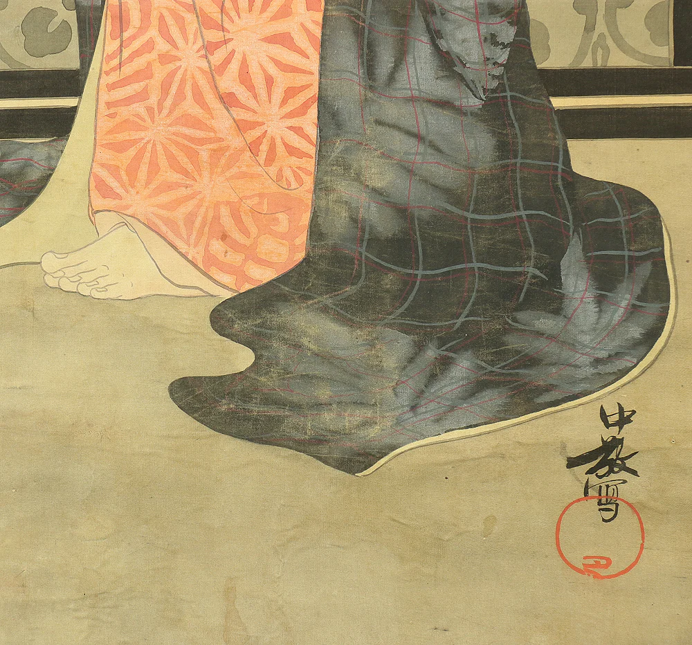 中敬 ChuKei Japanese art kakejiku kakemono wall hanging scroll / Beautiful Woman RB341 - Image 12