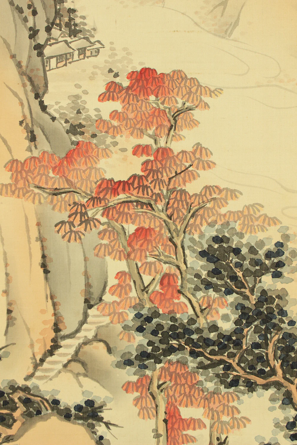 叡山 Eizan Japanese art kakejiku kakemono wall hanging scroll / Autumn Mountains Landscapes and Waterfalls with Original Box (Tomobako) RD454 - Image 10