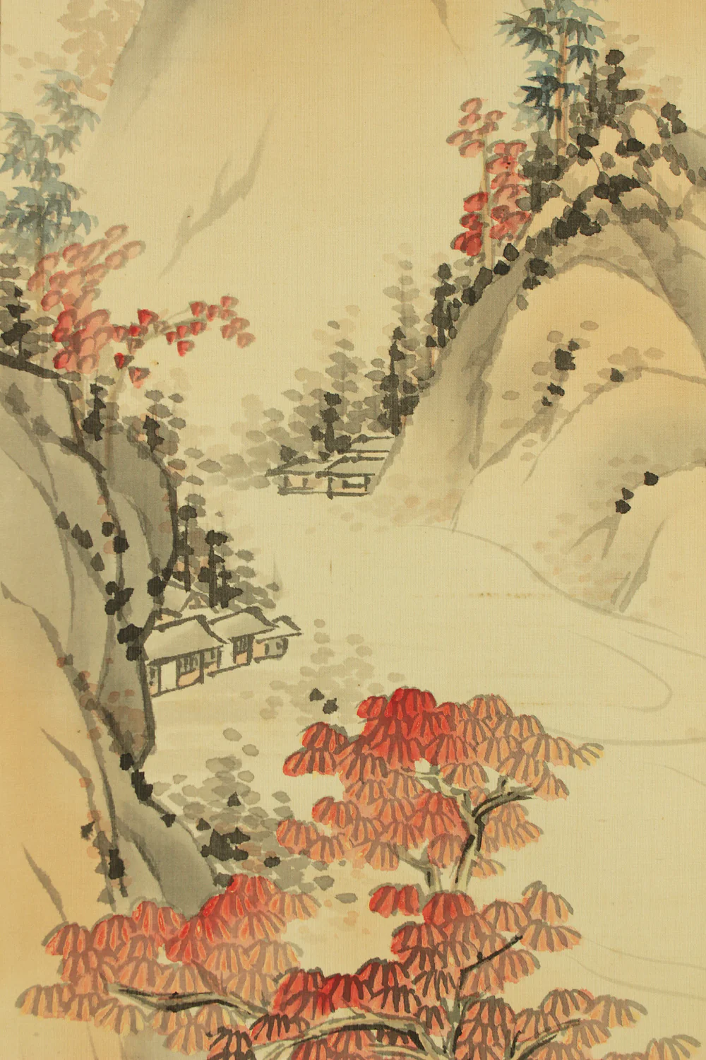 叡山 Eizan Japanese art kakejiku kakemono wall hanging scroll / Autumn Mountains Landscapes and Waterfalls with Original Box (Tomobako) RD454 - Image 9