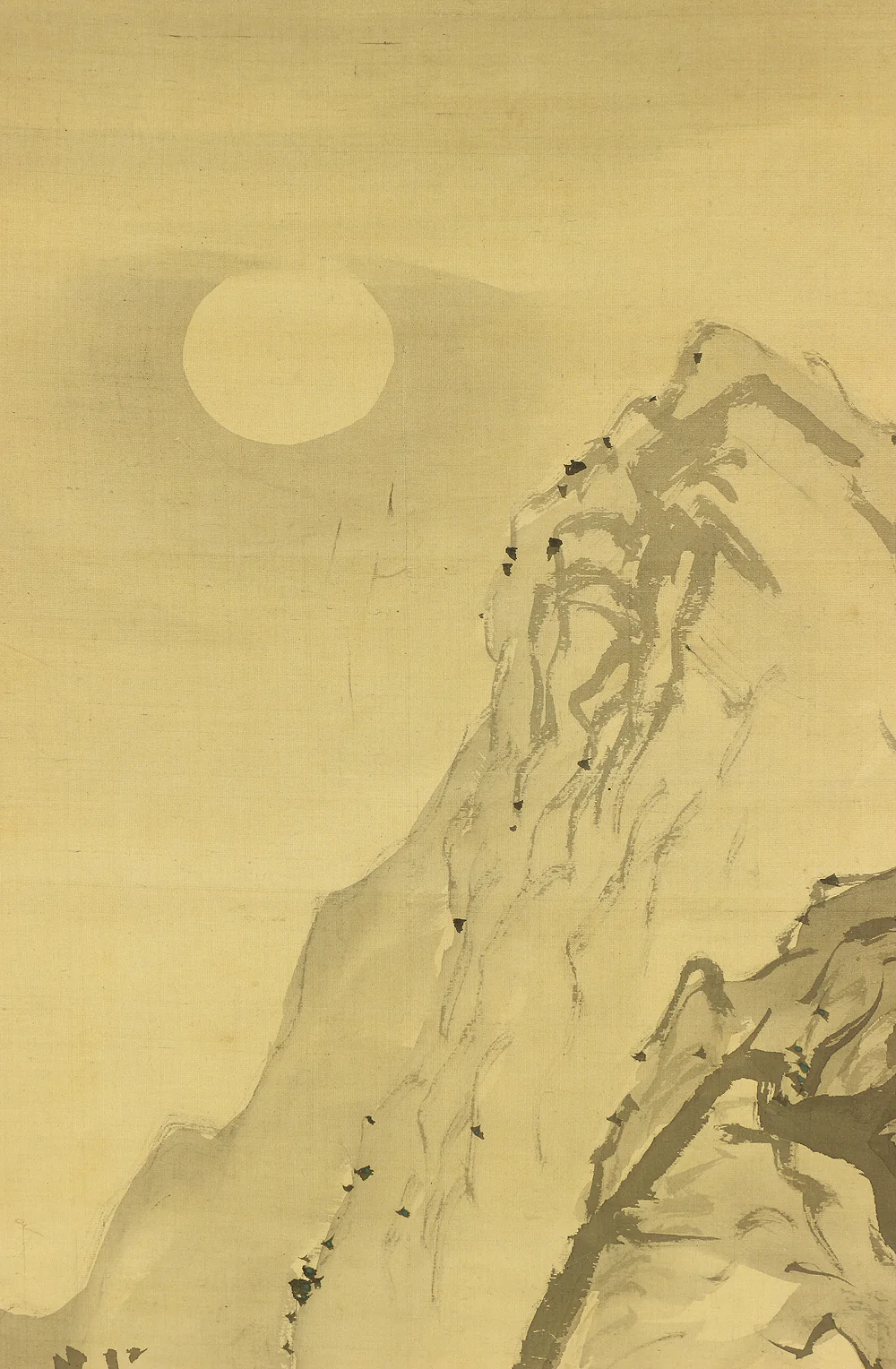 岸駒 Ganku (1749-1838) Japanese antique art kakejiku kakemono wall hanging scroll / Moon, Crane and Pine Landscape with Box RC537 - Image 5