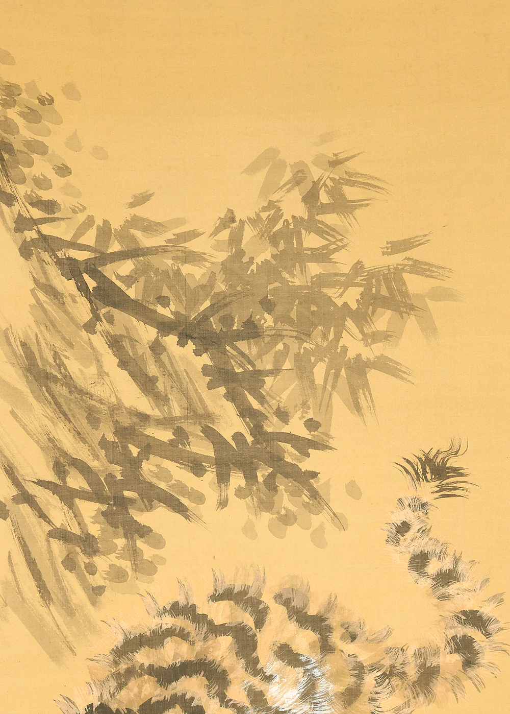 岸駒 Ganku (1749-1838) Japanese antique art kakejiku kakemono wall hanging scroll / Roaring Fierce Tiger and Bamboo with Box RE931 - Image 5