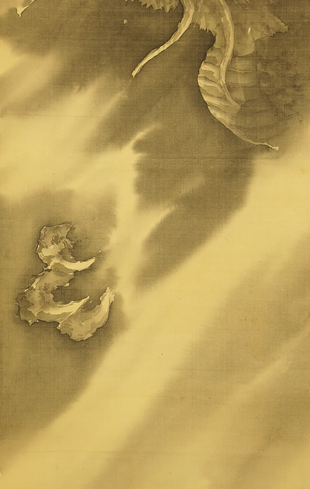 岸駒 Ganku (1749-1838) Japanese art a set of three kakejiku kakemono wall hanging scrolls / Jurojin (God of longevity), Dragon, and Tiger with Box RD815 - Image 10