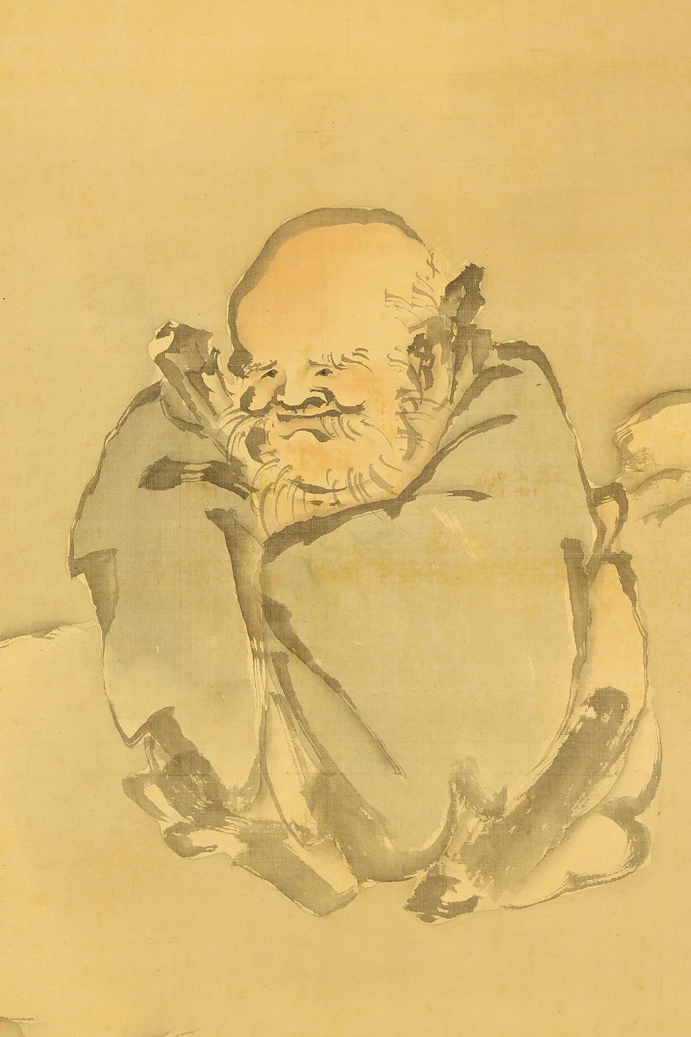 岸駒 Ganku (1749-1838) Japanese art a set of three kakejiku kakemono wall hanging scrolls / Jurojin (God of longevity), Dragon, and Tiger with Box RD815 - Image 19