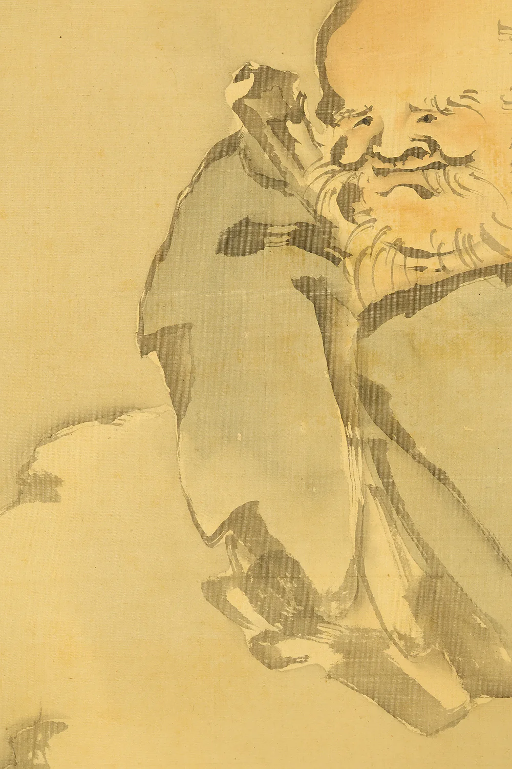 岸駒 Ganku (1749-1838) Japanese art a set of three kakejiku kakemono wall hanging scrolls / Jurojin (God of longevity), Dragon, and Tiger with Box RD815 - Image 21
