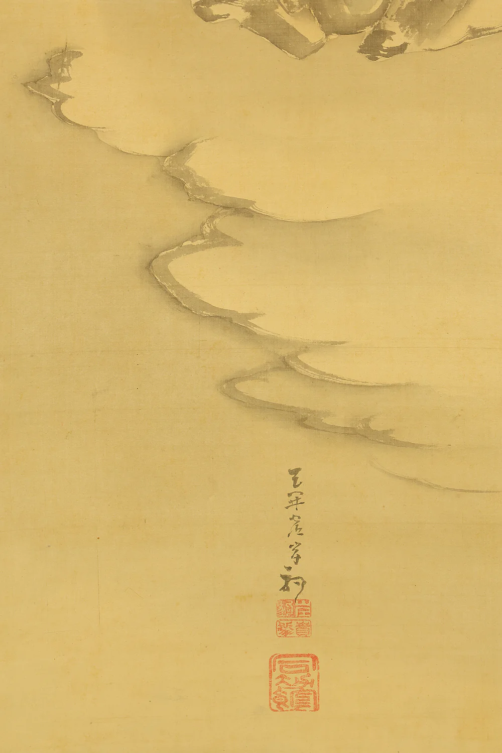 岸駒 Ganku (1749-1838) Japanese art a set of three kakejiku kakemono wall hanging scrolls / Jurojin (God of longevity), Dragon, and Tiger with Box RD815 - Image 23