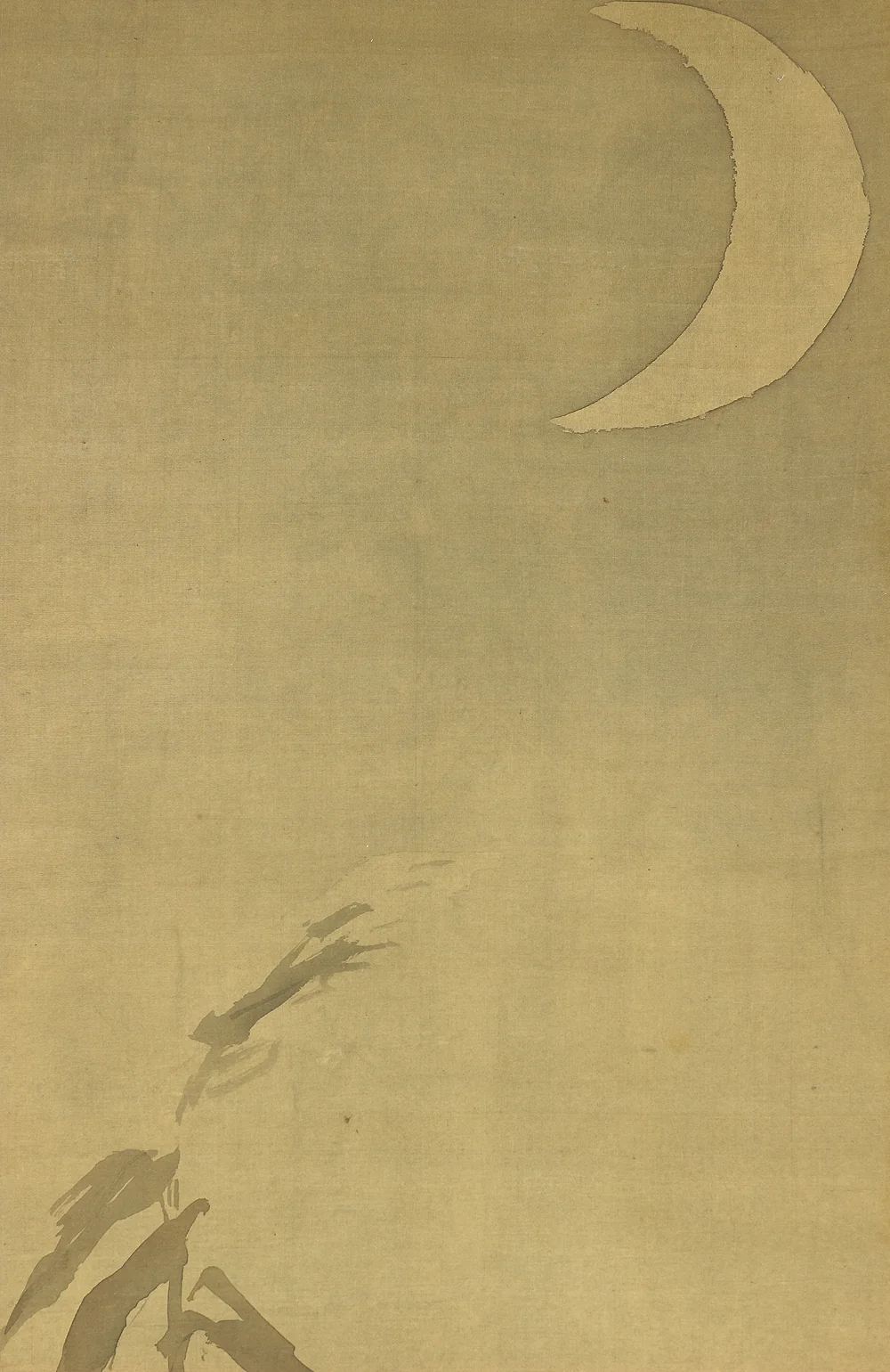 岸駒 Ganku (1749-1838) Japanese antique art kakejiku kakemono wall hanging scroll / Tiger Looking Up At Moon with Box RC595 - Image 5