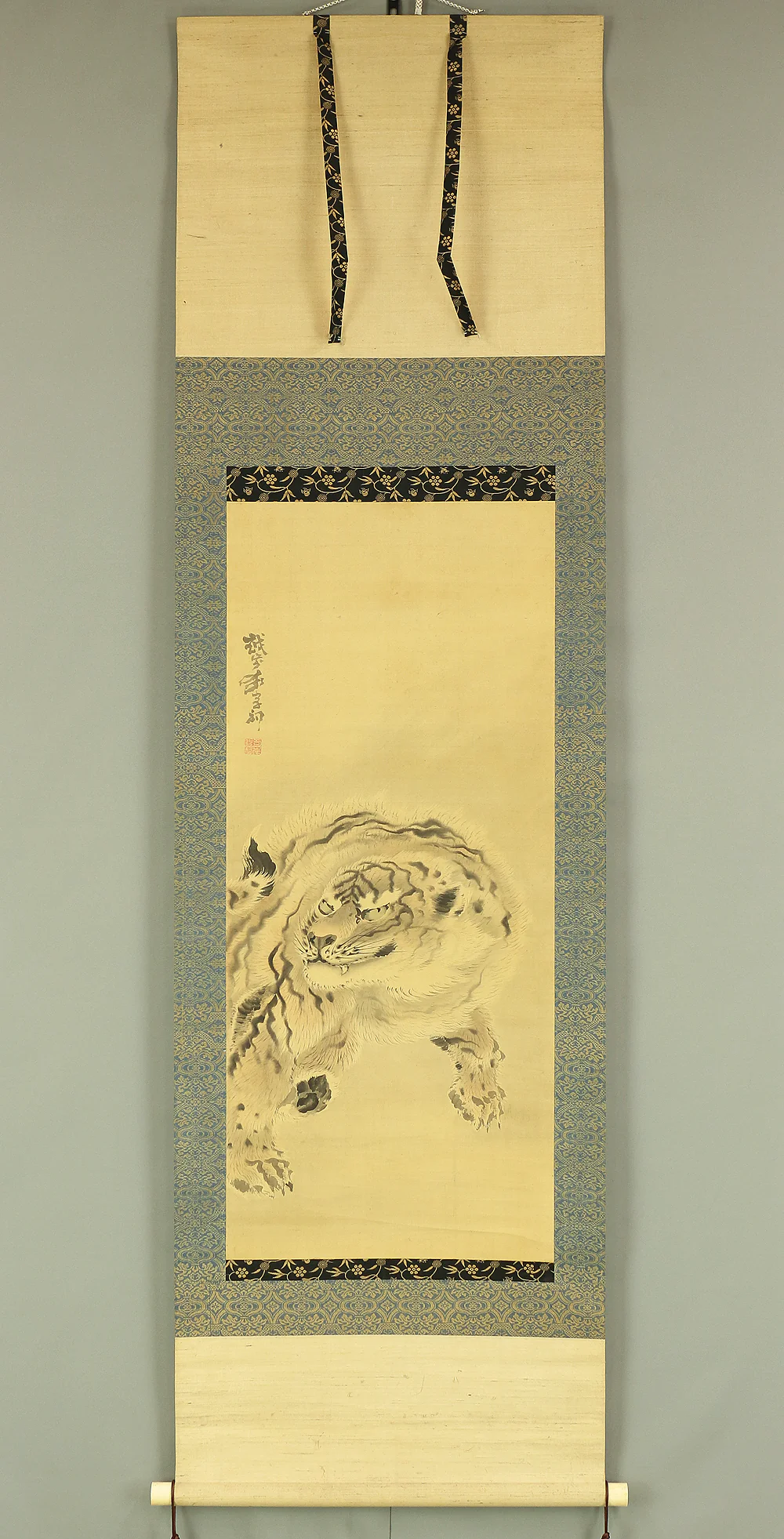 岸駒 Ganku (1749-1838) Japanese art kakejiku kakemono wall hanging scroll / Fierce Tiger with Box RB664 - Image 2