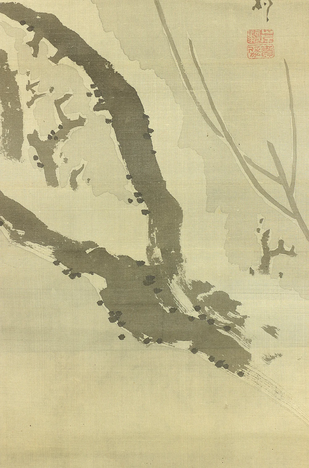 岸駒 Ganku (1749-1838) Japanese antique art kakejiku kakemono wall hanging scroll / Winter Moon and Snow-covered Plums with Box RC575 - Image 10