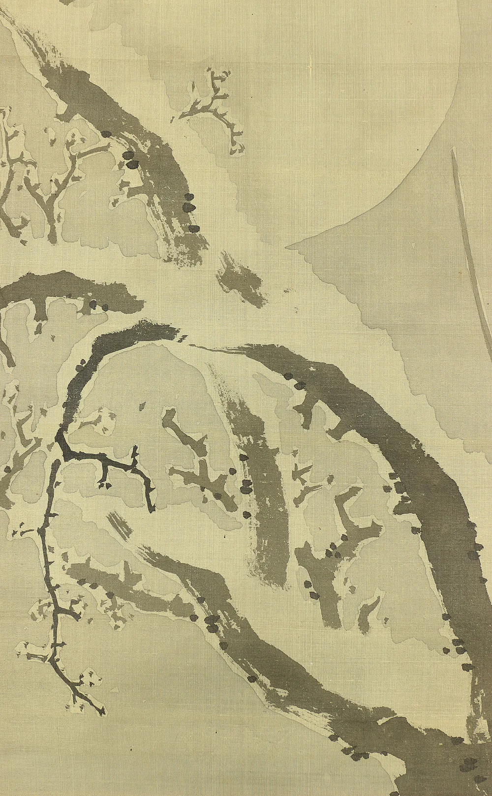 岸駒 Ganku (1749-1838) Japanese antique art kakejiku kakemono wall hanging scroll / Winter Moon and Snow-covered Plums with Box RC575 - Image 9