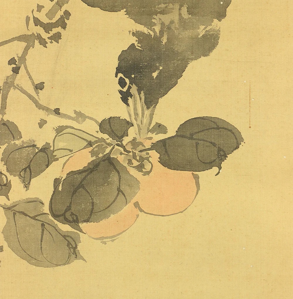 岸良 Ganryo Japanese antique art kakejiku kakemono wall hanging scroll / Crow & Persimmon with Box A177 - Image 10