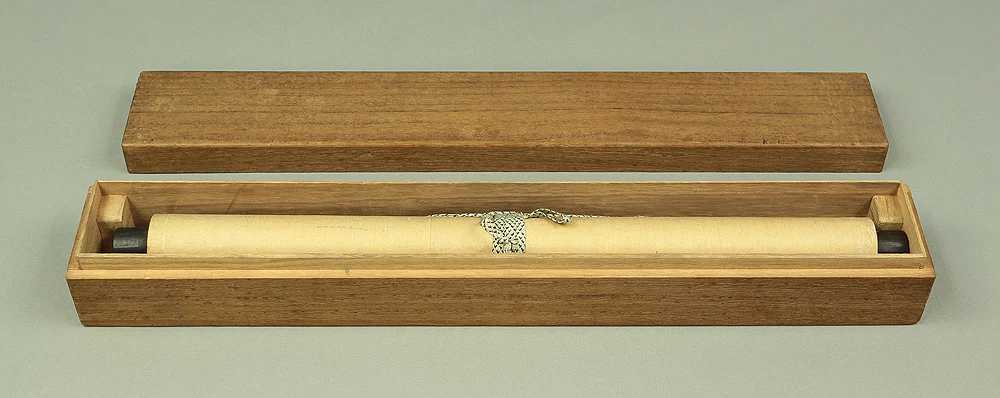 岸良 Ganryo Japanese antique art kakejiku kakemono wall hanging scroll / Crow & Persimmon with Box A177 - Image 14