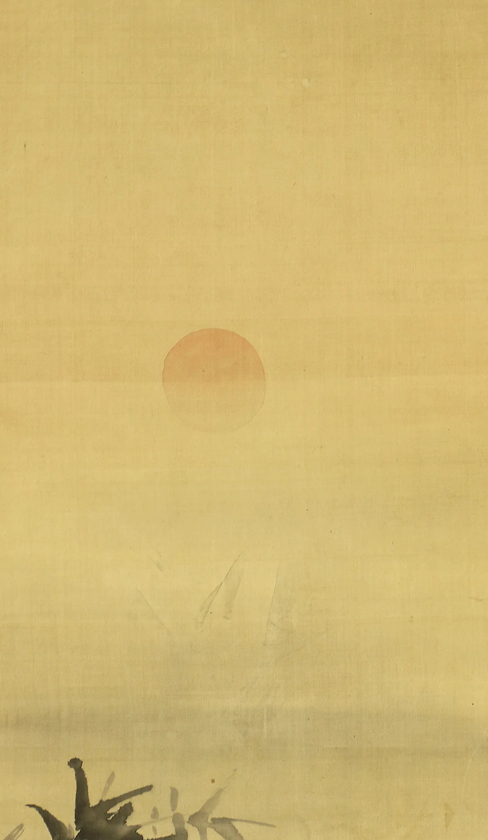 岸岱 Gantai (1782-1865) Japanese antique art Paired kakejiku kakemono wall hanging scrolls / Rising Sun Waves Cranes and Turtles with Box RB816 - Image 17