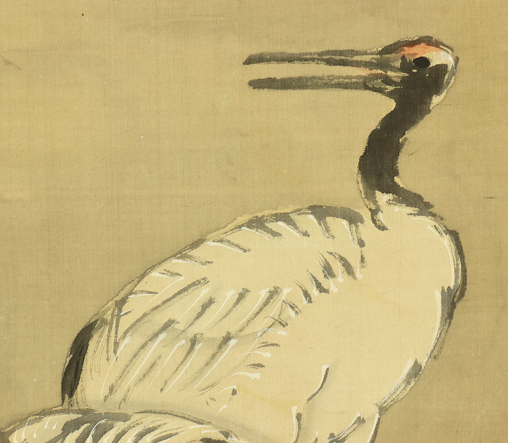 岸岱 Gantai (1782-1865) Japanese antique art Paired kakejiku kakemono wall hanging scrolls / Rising Sun Waves Cranes and Turtles with Box RB816 - Image 8