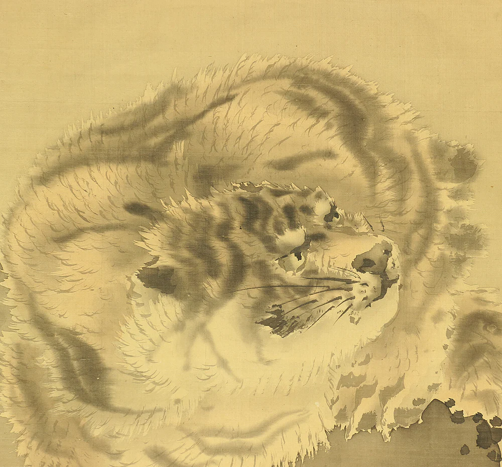 岸岱 Gantai (1782-1865) Japanese art paired kakejiku kakemono wall hanging scrolls / Dragon and Tiger RC330 - Image 15