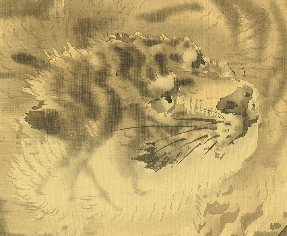 岸岱 Gantai (1782-1865) Japanese art paired kakejiku kakemono wall hanging scrolls / Dragon and Tiger RC330 - Image 16