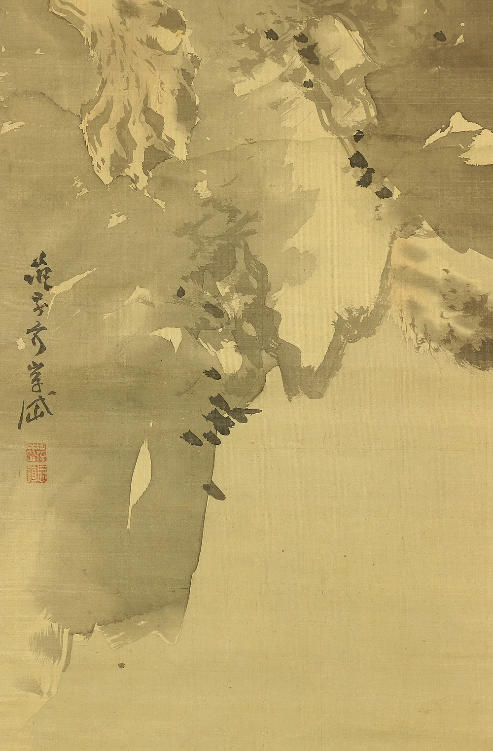 岸岱 Gantai (1782-1865) Japanese art paired kakejiku kakemono wall hanging scrolls / Dragon and Tiger RC330 - Image 19