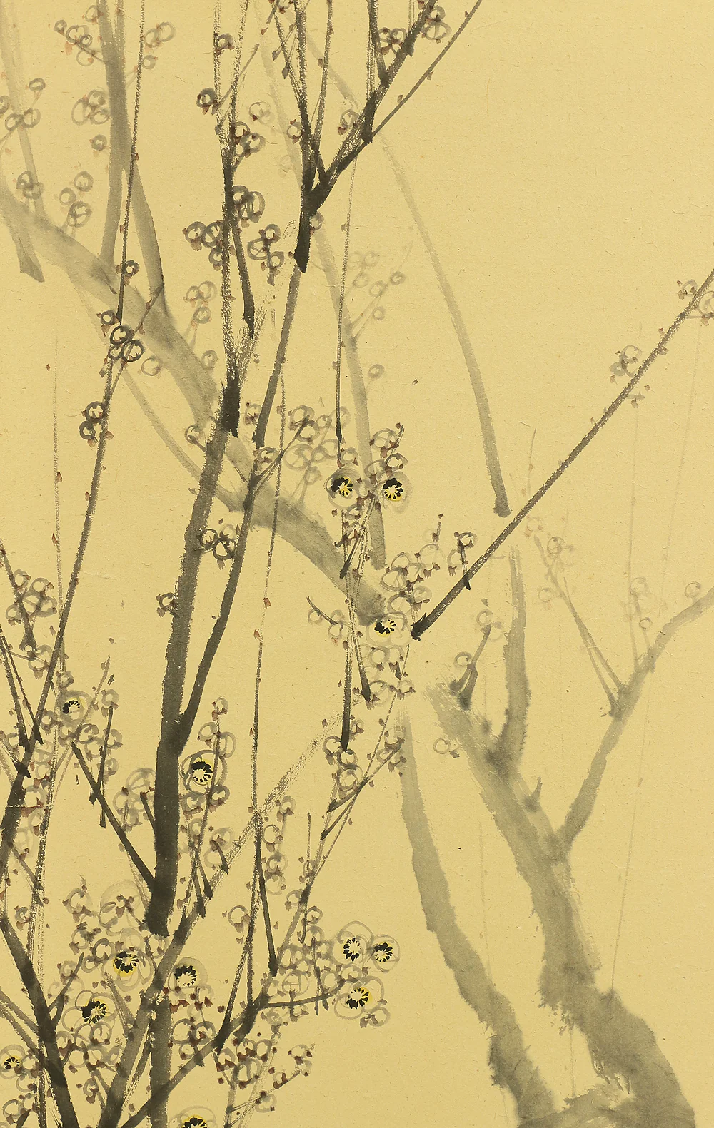 蟻峰 Giho Japanese Pair of Byobu Room divider 6 panels Folding screens "Kacho - Pine Pheasant Plum Iris Egret Willow Bellflower Wild Duck Chrysanthemum Nandina Crow Bamboo" V825 - Image 15