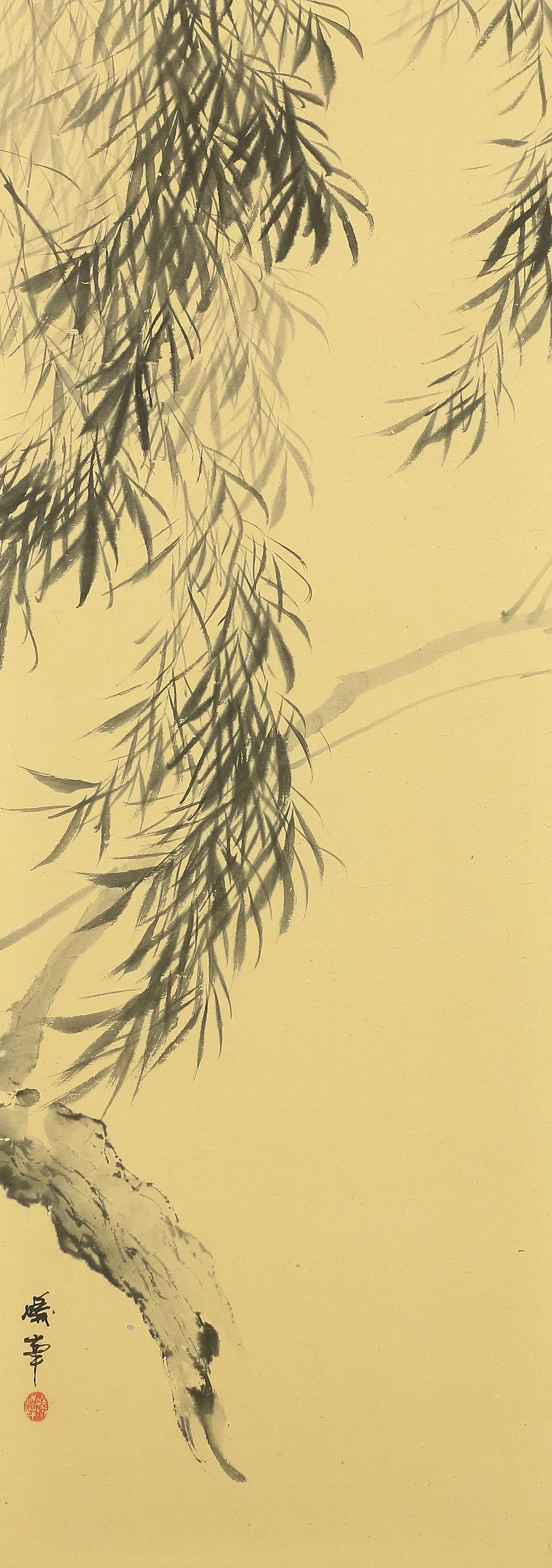 蟻峰 Giho Japanese Pair of Byobu Room divider 6 panels Folding screens "Kacho - Pine Pheasant Plum Iris Egret Willow Bellflower Wild Duck Chrysanthemum Nandina Crow Bamboo" V825 - Image 29