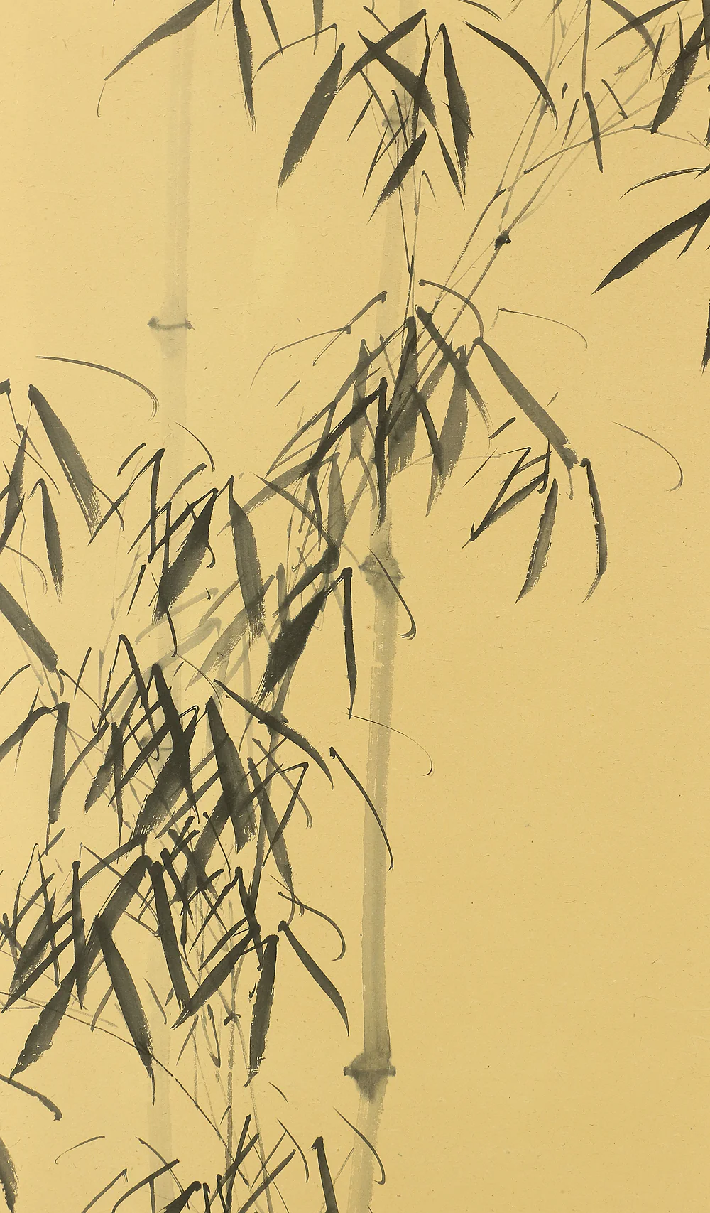 蟻峰 Giho Japanese Pair of Byobu Room divider 6 panels Folding screens "Kacho - Pine Pheasant Plum Iris Egret Willow Bellflower Wild Duck Chrysanthemum Nandina Crow Bamboo" V825 - Image 67