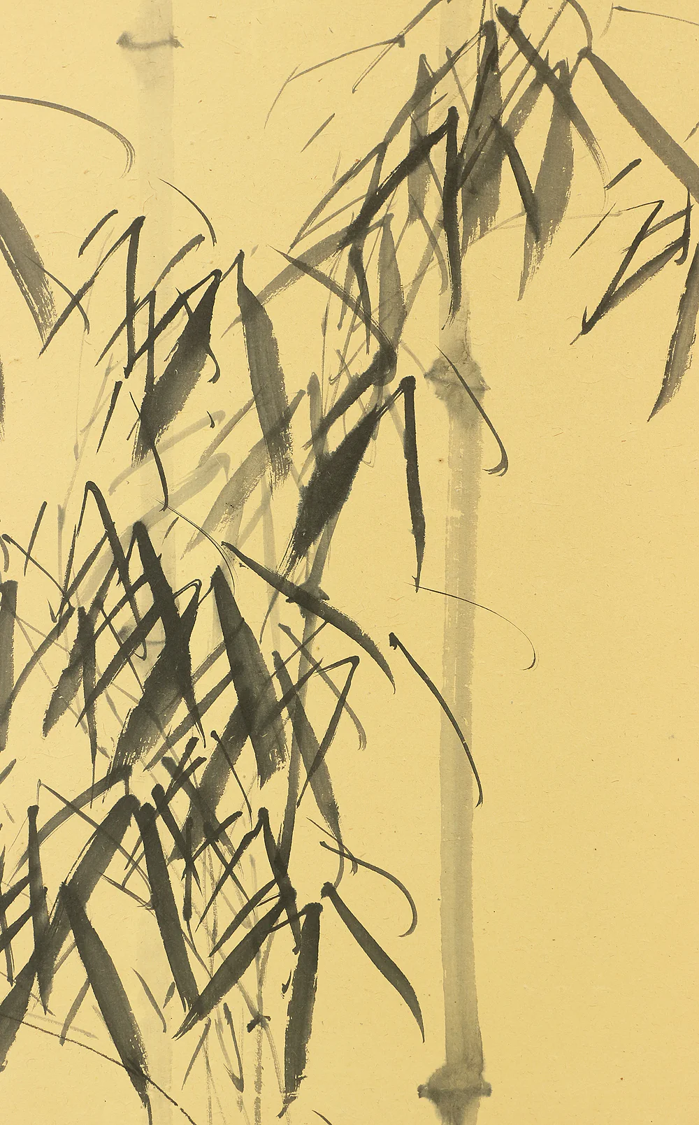 蟻峰 Giho Japanese Pair of Byobu Room divider 6 panels Folding screens "Kacho - Pine Pheasant Plum Iris Egret Willow Bellflower Wild Duck Chrysanthemum Nandina Crow Bamboo" V825 - Image 68