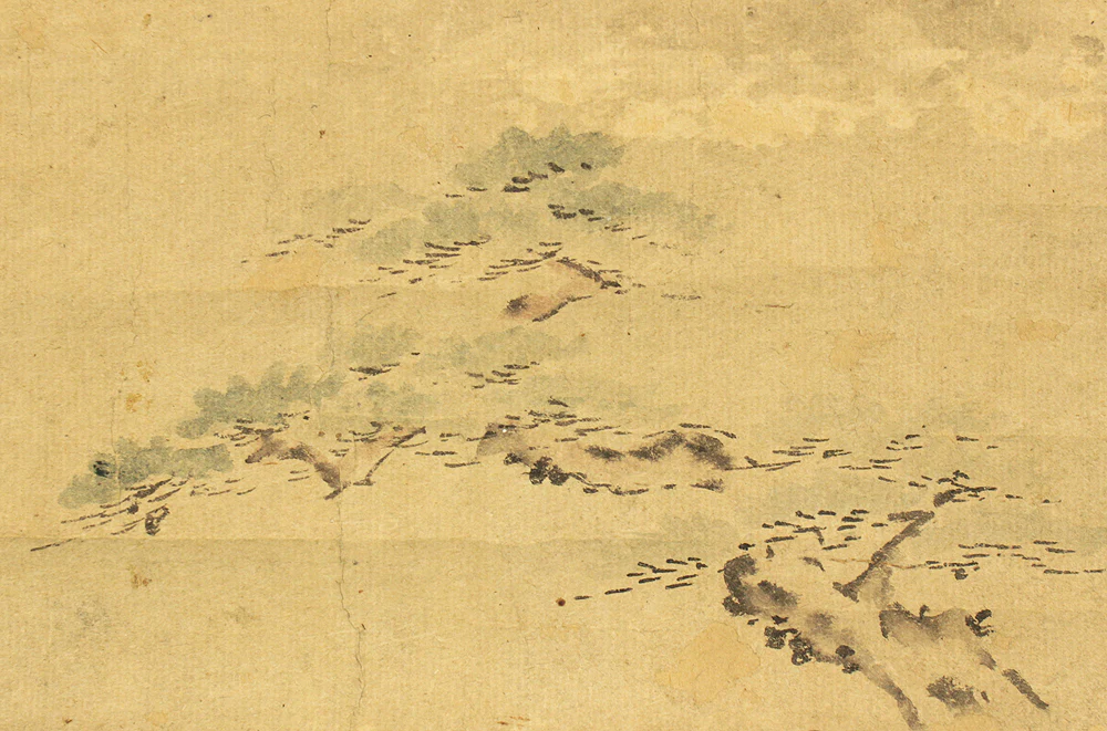玉栄 Gyokuei Japanese antique art kakejiku kakemono wall hanging scroll / Mt. Fuji and Pine Tree with Box RC877 - Image 8