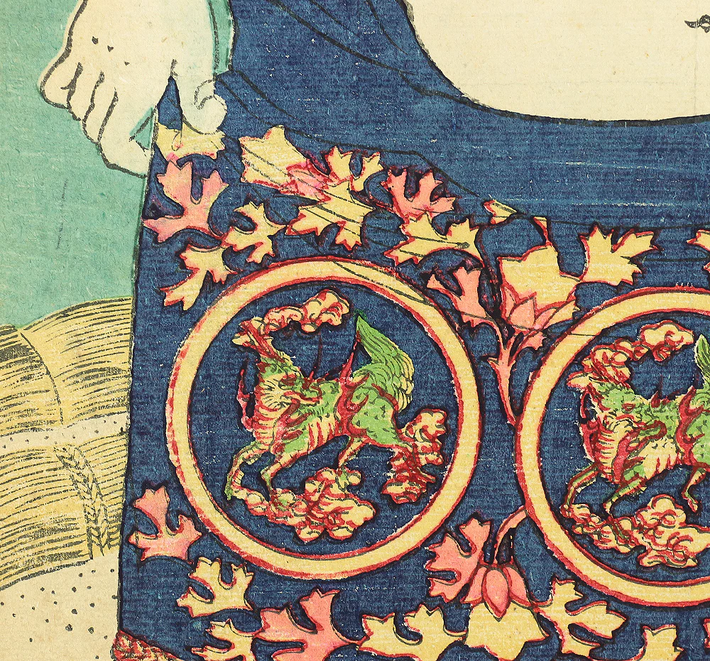 玉波 Gyokuha Japanese antique art Original Nishiki-e (brocade picture) polychrome woodblock printing 4pcs / Sumo Wrestlers 4pcs - 1900 (Meiji 33) OW189 - Image 20