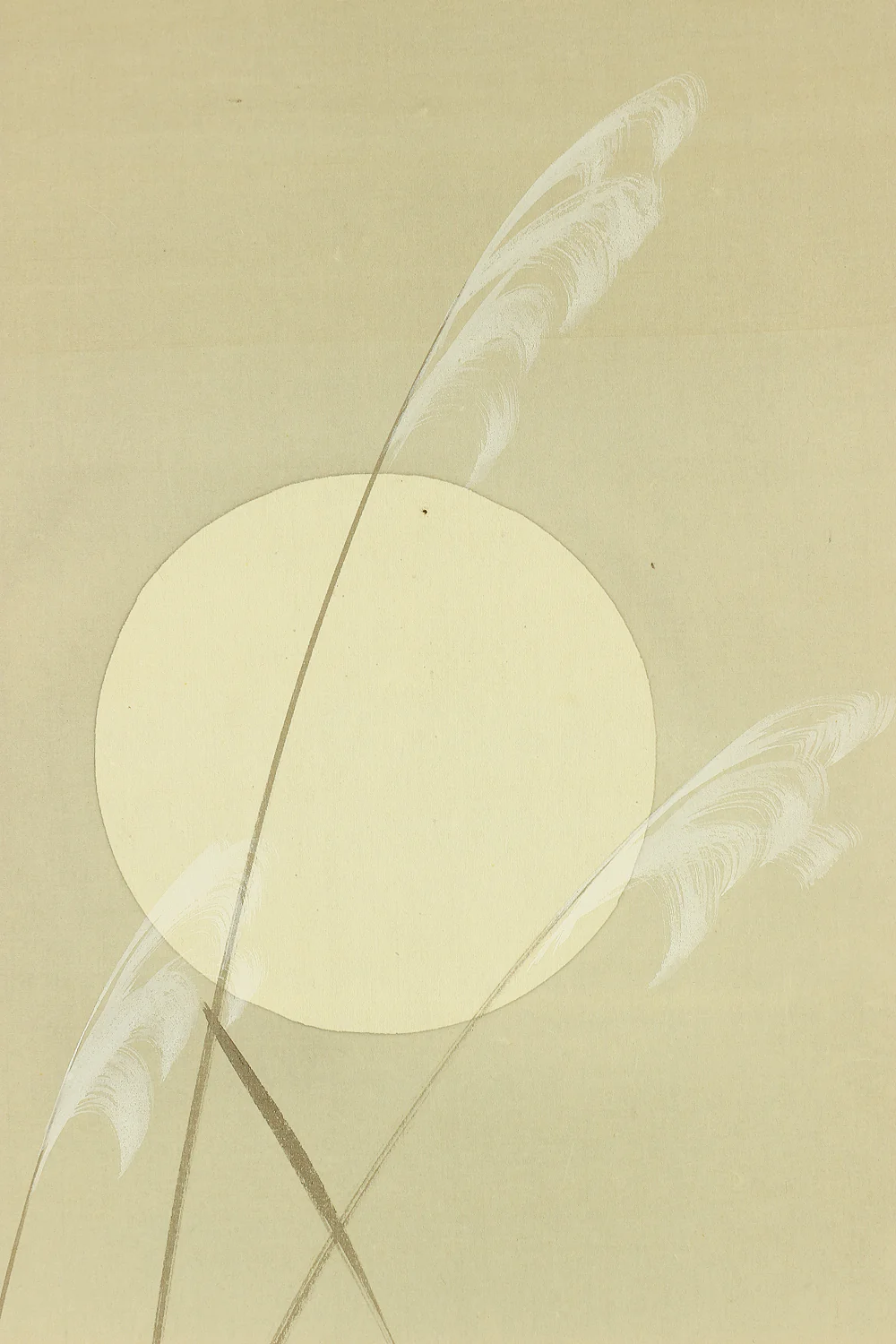 玉城 Gyokujo Japanese art kakejiku kakemono wall hanging scroll / Autumn Flowers under Full Moon and Silver Grass with Box RC527 - Image 5