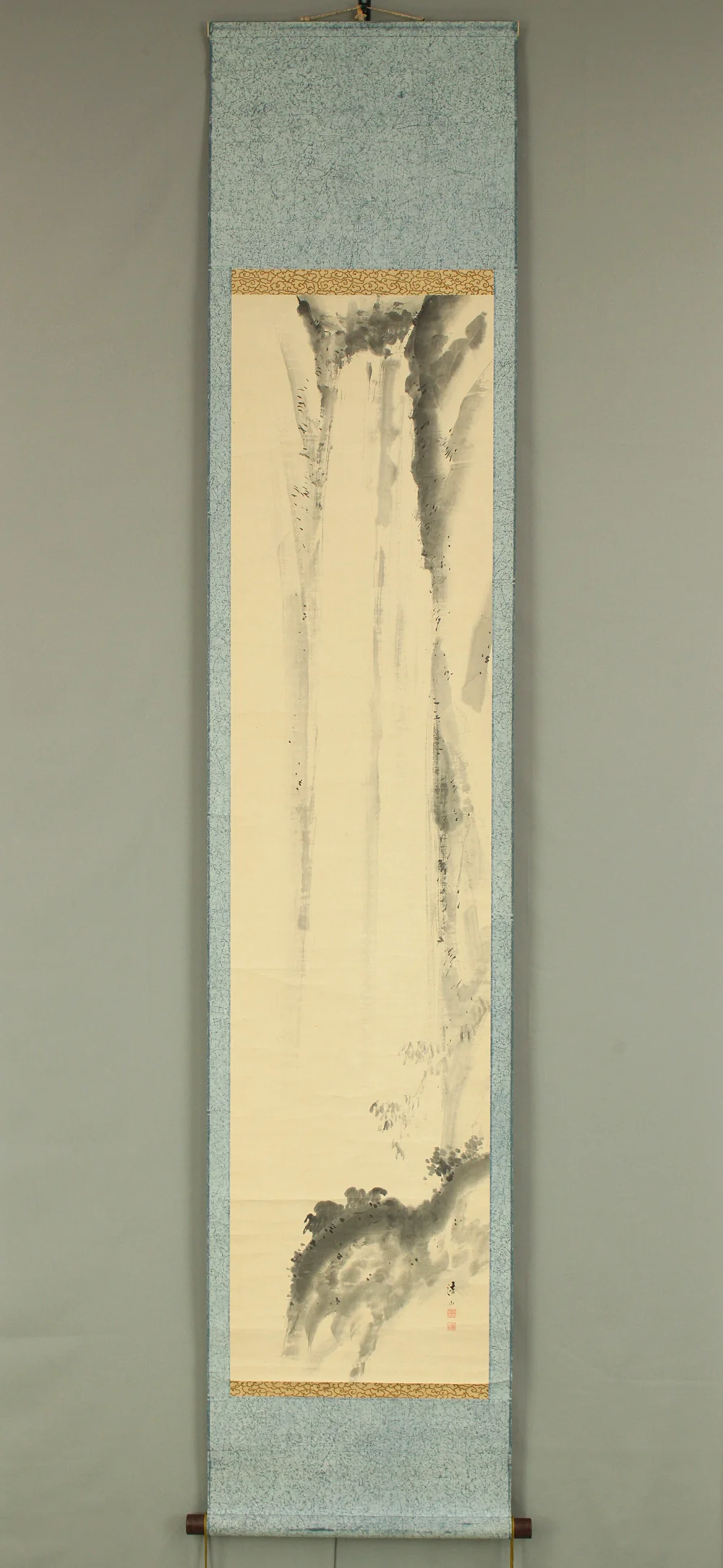 法山 Hozan Japanese art kakejiku kakemono wall hanging scroll / Vigorous Waterfall RC983 - Image 2
