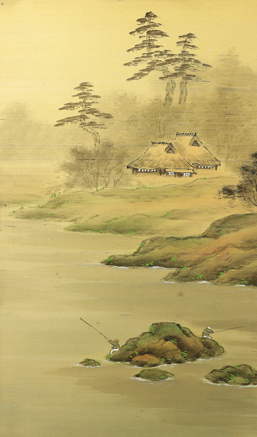 一葉 Ichiyo Japanese Room divider Byobu 6 panels Folding screen / River Rafting Country House Landscape Scenery V863 - Image 18