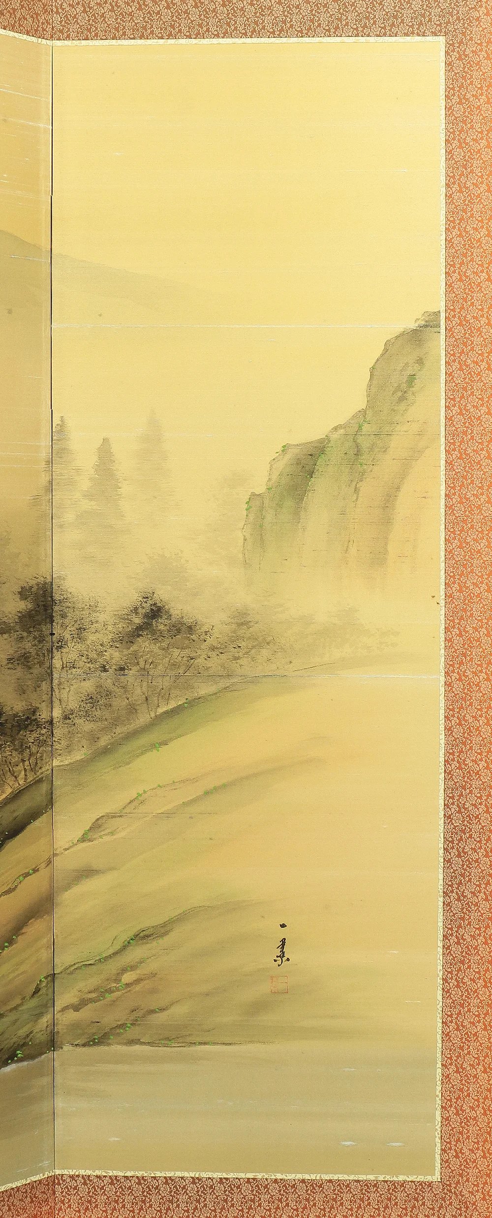 一葉 Ichiyo Japanese Room divider Byobu 6 panels Folding screen / River Rafting Country House Landscape Scenery V863 - Image 26
