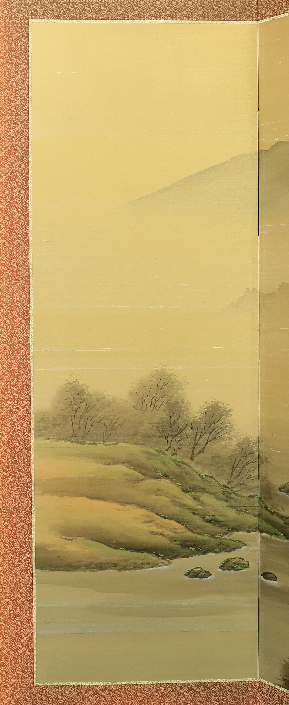 一葉 Ichiyo Japanese Room divider Byobu 6 panels Folding screen / River Rafting Country House Landscape Scenery V863 - Image 3