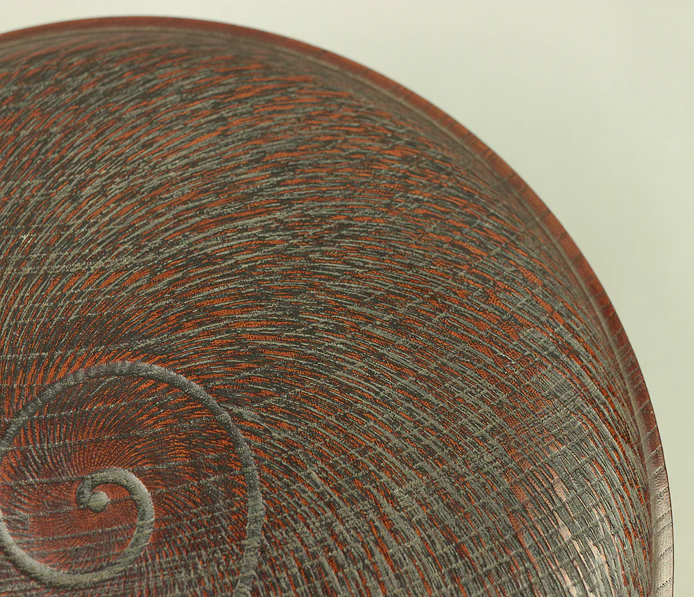 仁平 Jinbei Spiral-shaped Wooden Kashiki Confectionery Bowl VA415 - Image 14
