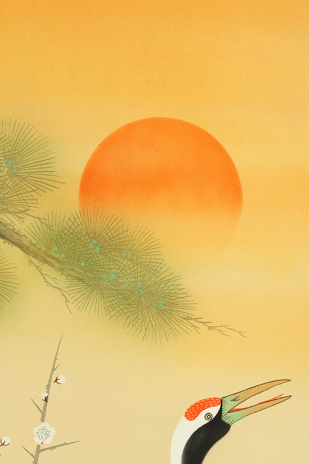 珠香 Juko Japanese art kakejiku kakemono wall hanging scroll / Cranes and Turtle Celebrating Longevity - The Symbol of Good Fortune with Original Box (Tomobako) RE373 - Image 5