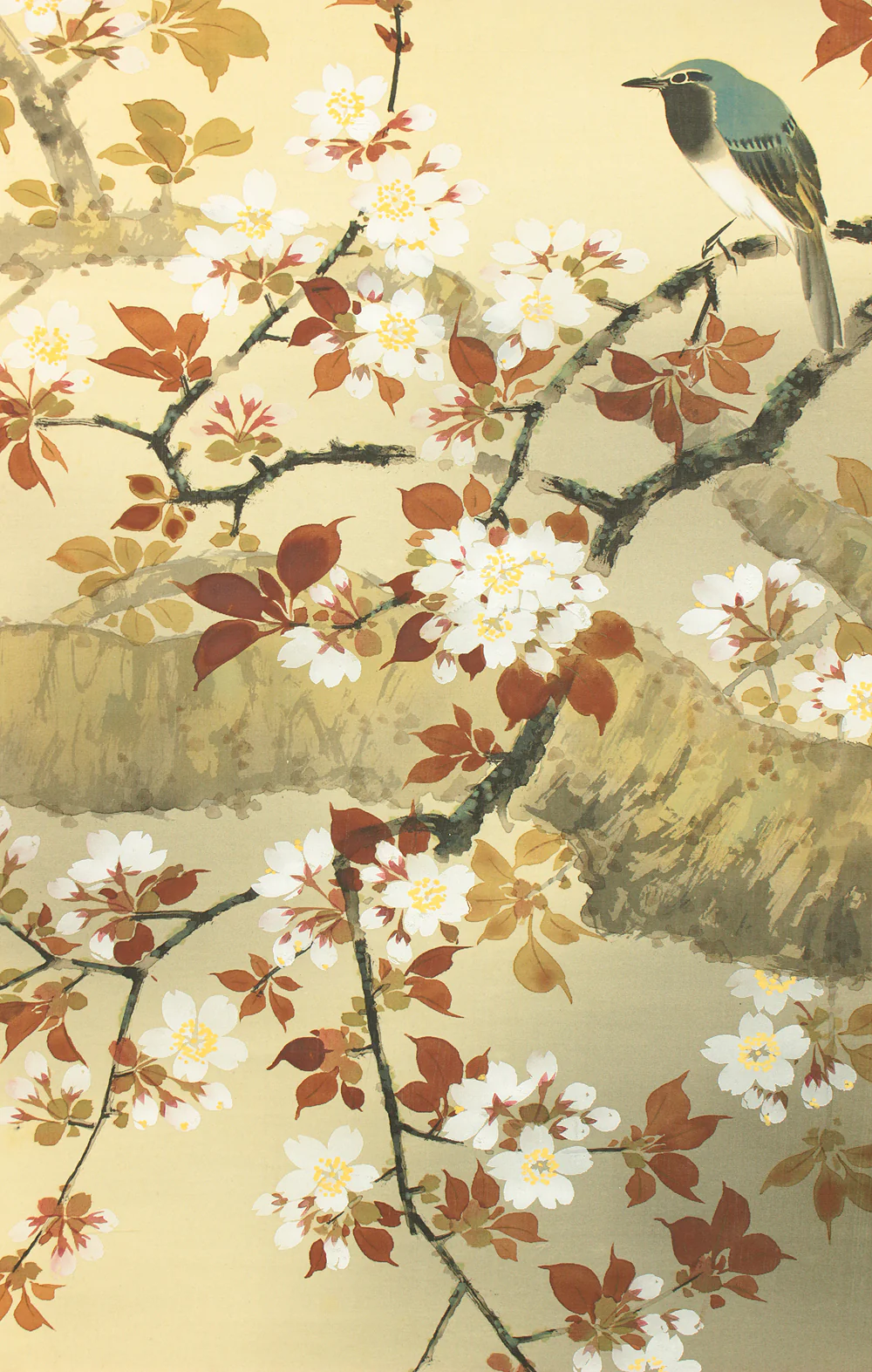 華堂 Kado Japanese art kakejiku kakemono wall hanging scroll / Cherry Blossoms and Little Bird with Box RD218 - Image 11