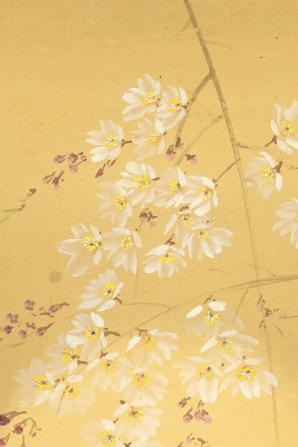 華陽 Kayo Japanese art kakejiku kakemono wall hanging scroll / Weeping Cherry Blossoms and Moon with Original Box (Tomobako) RE586 - Image 5
