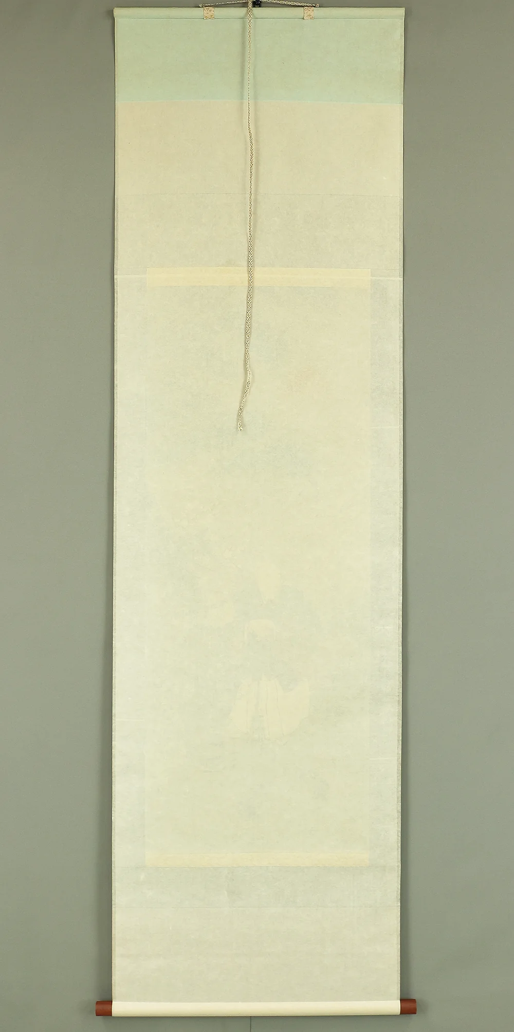 渓仙 Keisen Japanese art kakejiku kakemono wall hanging scroll / Takasago - Auspicious painting Old couples Rising Sun Crane Turtle Pine Bamboo Plum with Original Box (Tomobako) A442 - Image 11