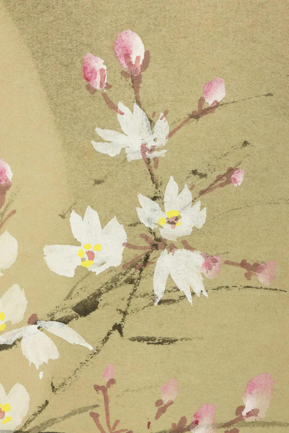 硯水 Kensui Japanese art kakejiku kakemono wall hanging scroll / Hazy Moon and Cherry Blossoms with Original Box (Tomobako) RE152 - Image 8