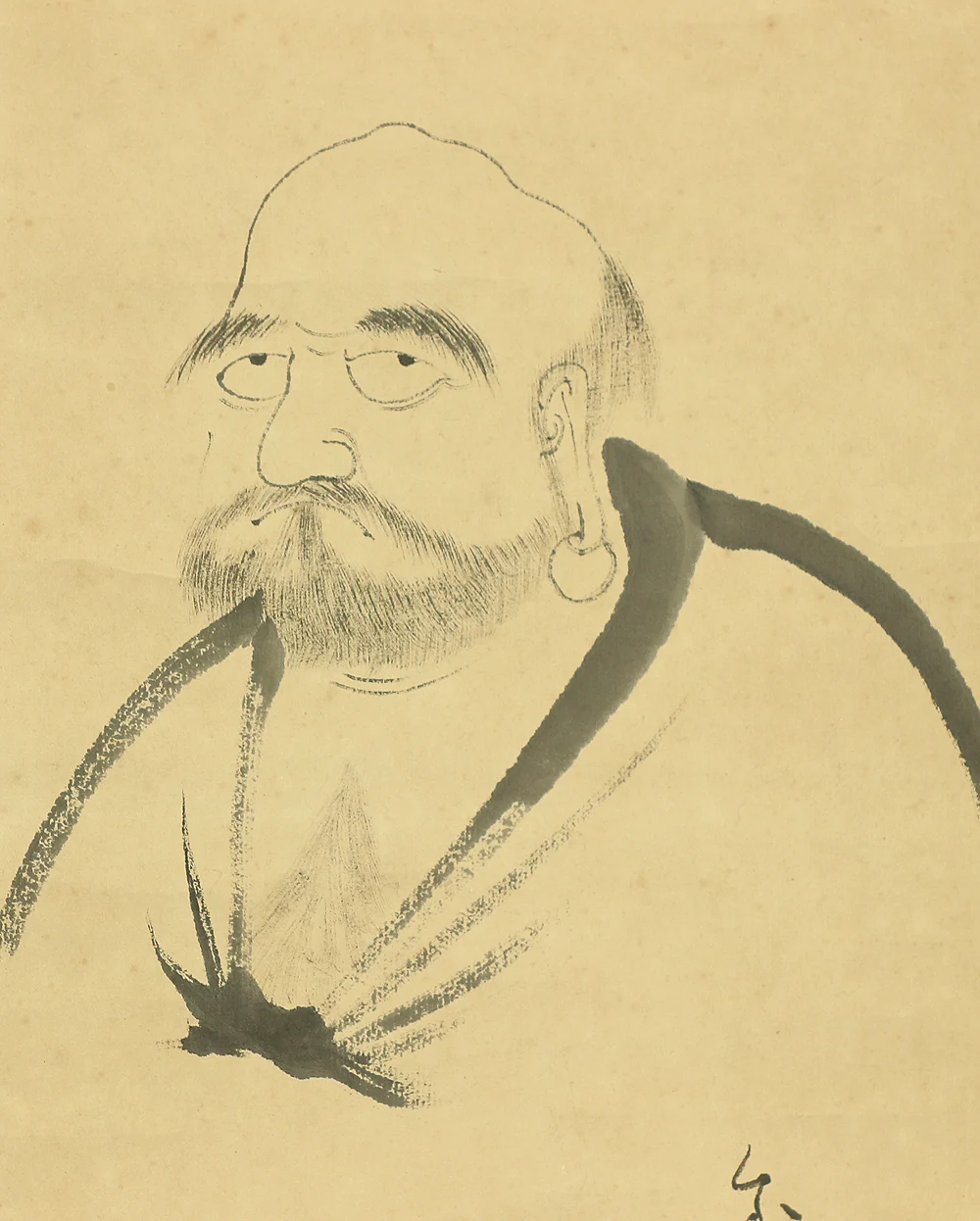 金堂 Kindo Japanese art kakejiku kakemono wall hanging scroll / Bodhidharma Daruma 達磨 RB898 - Image 6