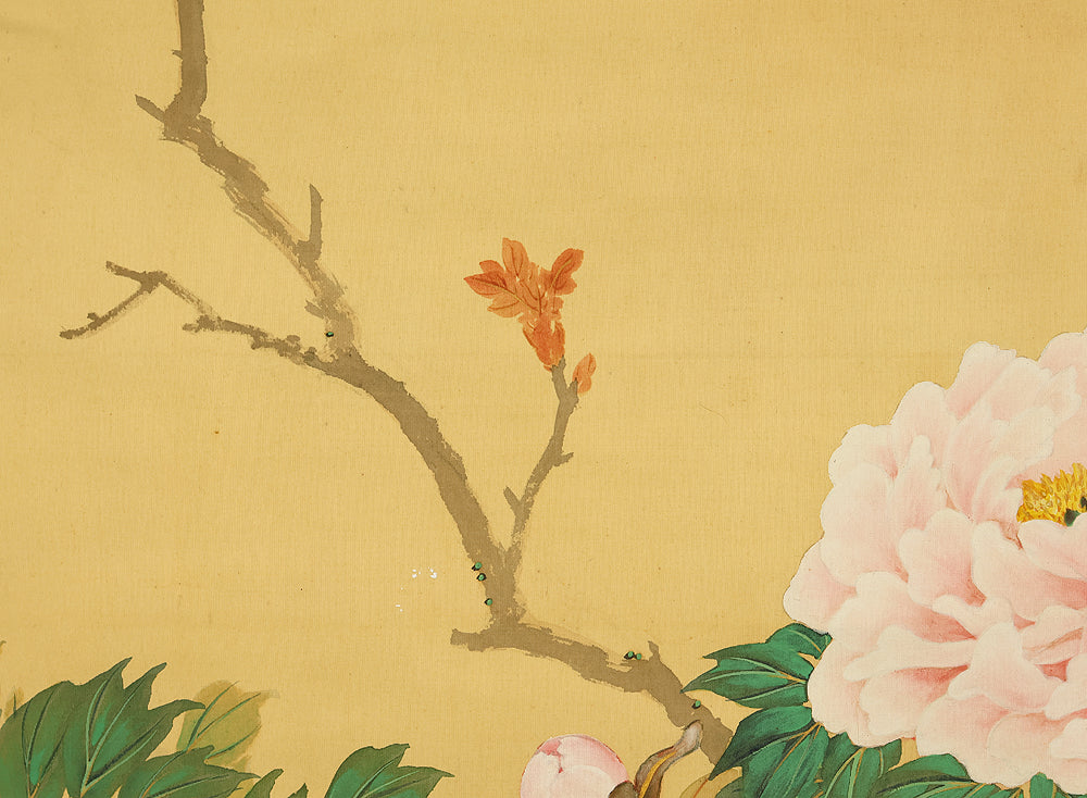 虹斎 Kosai Japanese art Large 150cm / 59.1" Width kakejiku kakemono wall hanging scroll / Two Peafowls and Peony RD862 - Image 22