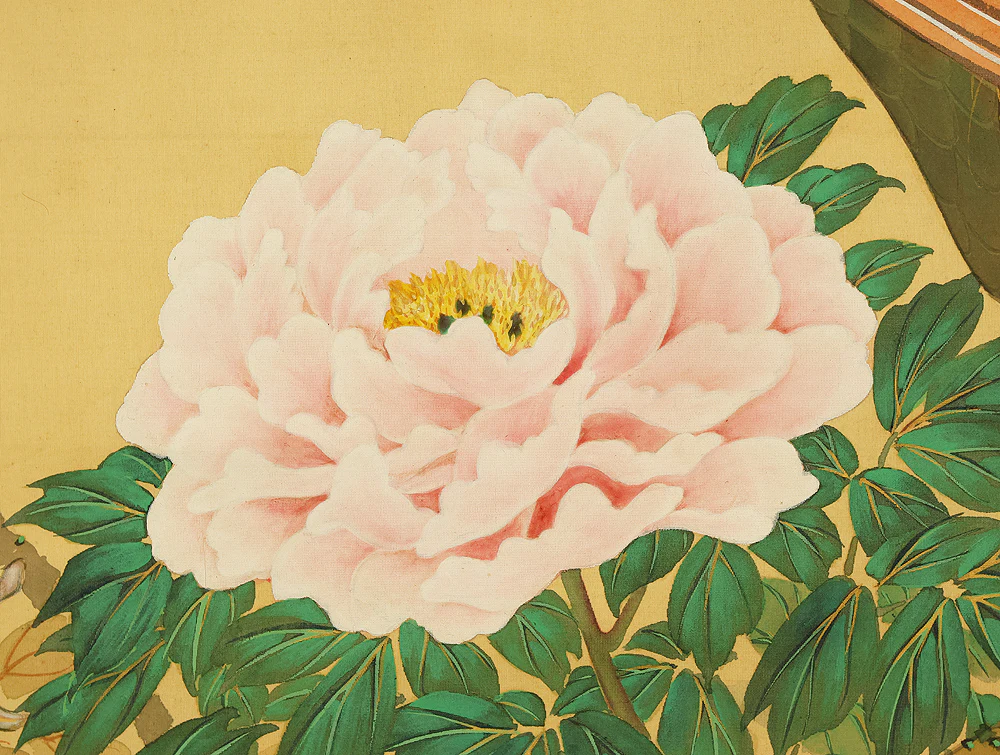 虹斎 Kosai Japanese art Large 150cm / 59.1" Width kakejiku kakemono wall hanging scroll / Two Peafowls and Peony RD862 - Image 23