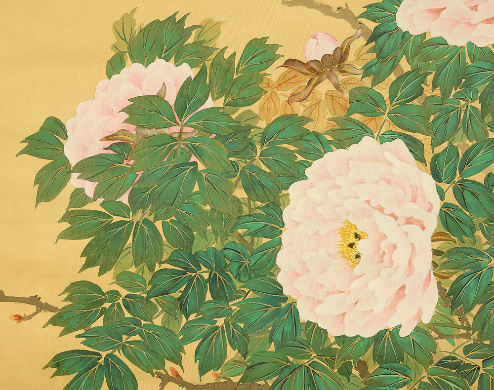 虹斎 Kosai Japanese art Large 150cm / 59.1" Width kakejiku kakemono wall hanging scroll / Two Peafowls and Peony RD862 - Image 24