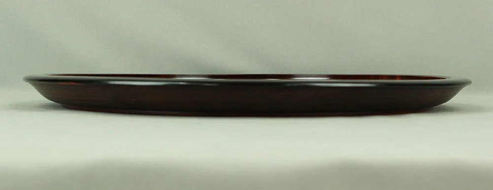 紅陽 Koyo Japanese Engraved Wooden Decorative Round Tray Bon "寿 Kotobuki (Auspicious)" design V694 - Image 10
