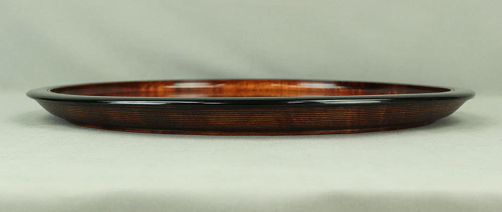 紅陽 Koyo Japanese Engraved Wooden Decorative Round Tray Bon "寿 Kotobuki (Auspicious)" design V694 - Image 9