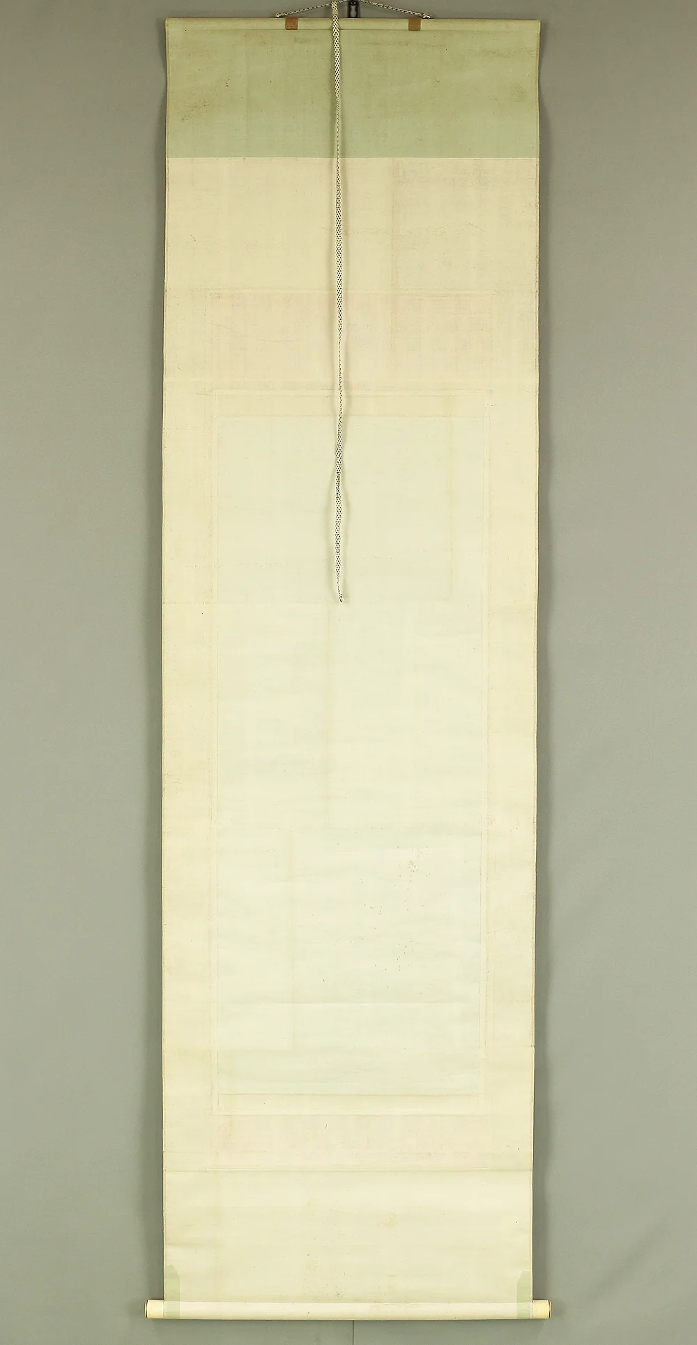 日謙 Nikken Age 1936 Japanese antique art Buddhist kakejiku kakemono wall hanging scroll / Gold Paint (Kindei) Nichiren Mandala Gohonzon with Original Box (Tomobako) RB752 - Image 13