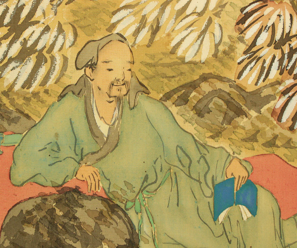 小癡拙草 Shochi Sesso Japanese art kakejiku kakemono wall hanging scroll / Sansui Landscapes Moment's Rest in Shade of Tree with Original Box (Tomobako) RD124 - Image 12