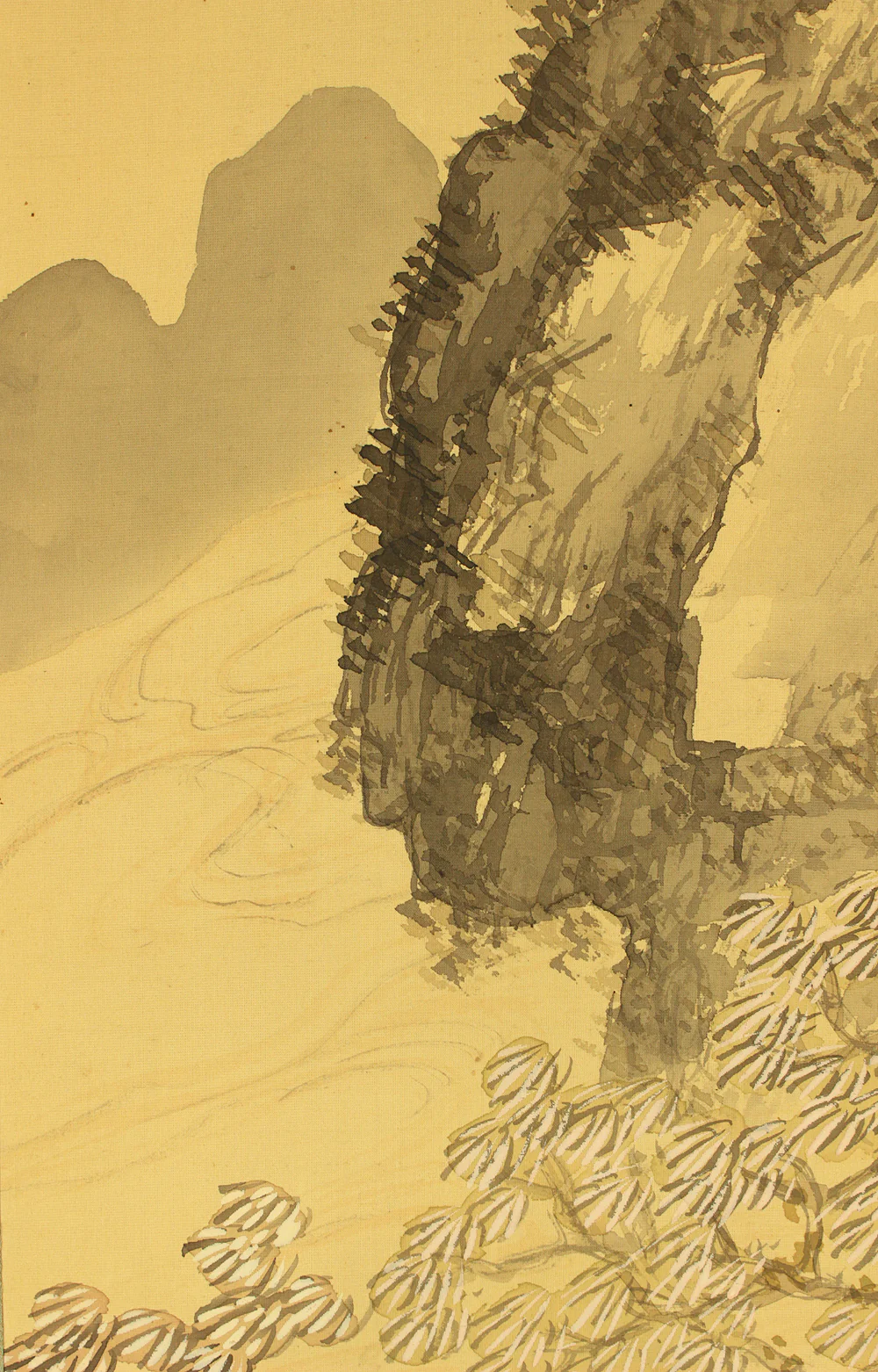 小癡拙草 Shochi Sesso Japanese art kakejiku kakemono wall hanging scroll / Sansui Landscapes Moment's Rest in Shade of Tree with Original Box (Tomobako) RD124 - Image 7