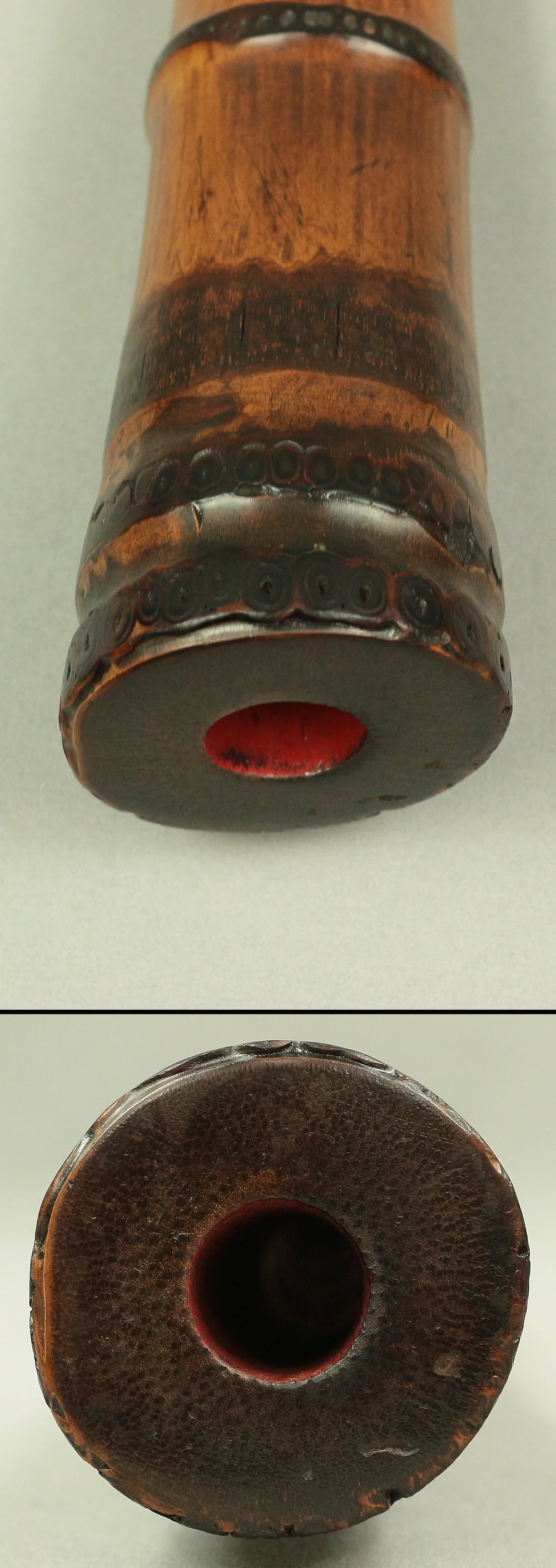 尺八 Shakuhachi Carving mark of Skull and Dog, Bamboo 都山流 TOZAN-ryu school Japanese traditional wind instrument flute S216 - Image 13