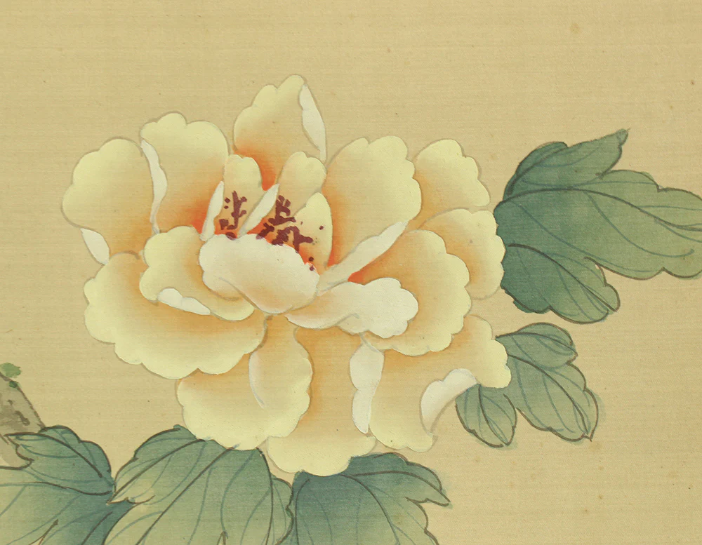 Chinese art kakejiku kakemono wall hanging scroll / Magnolias, Peonies and Butterfly RD206 - Image 10
